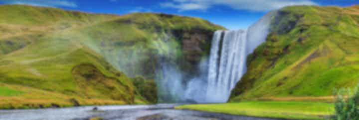 Skogafoss waterfall is a natural wonder of South Iceland