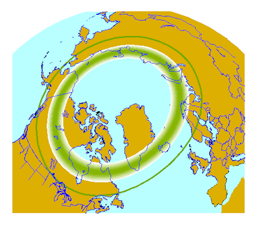  The Northern Lights belt, courtesy of the Alaska Geophysical Institute.