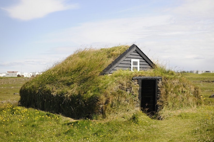 Stekkjarkot is a heritage site that features traditional Icelandic turf houses.