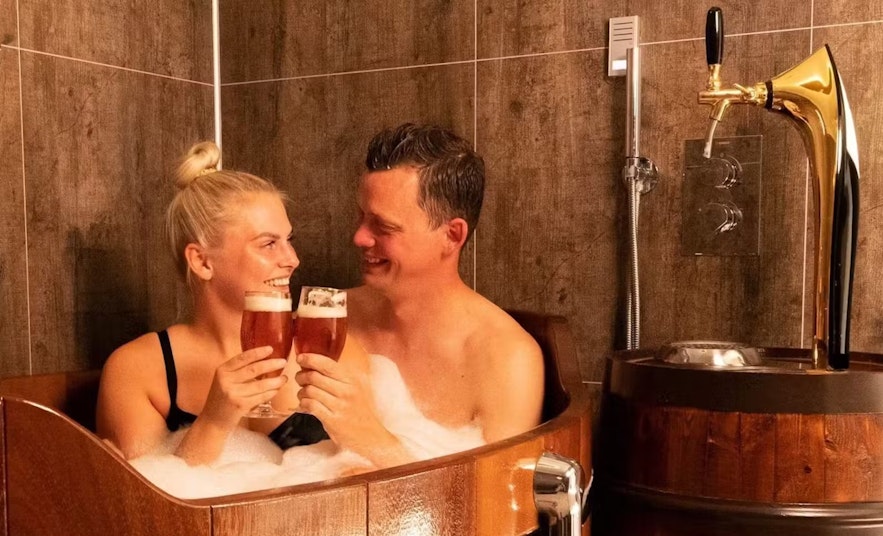 The Bjorbodin Beer Baths are undoubtedly one of the more unique spa experiences in Iceland.