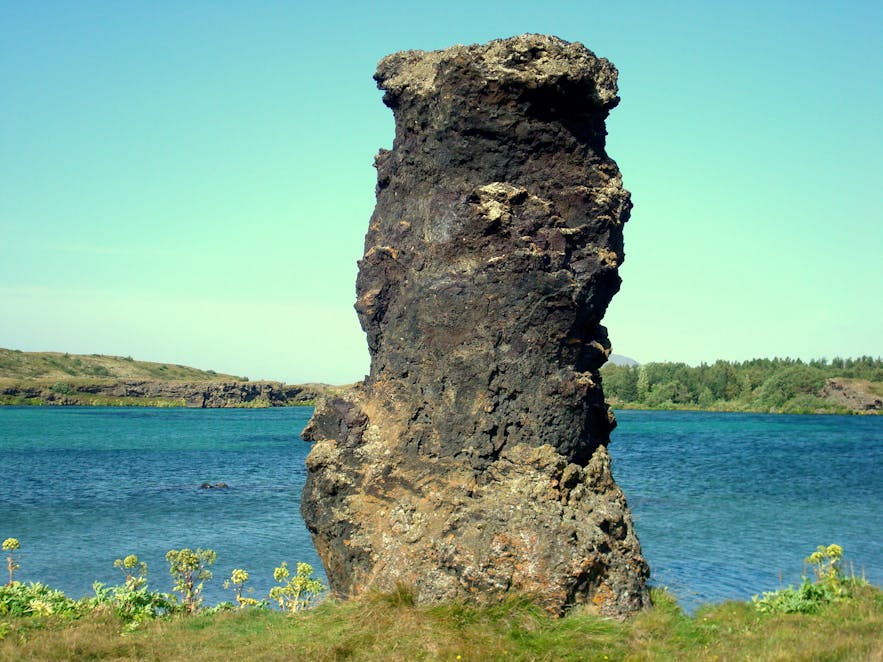 Lava pillars in the Mývatn area in northeast Iceland
