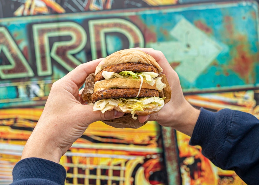 Large Junkyard vegan burger in Reykjavik