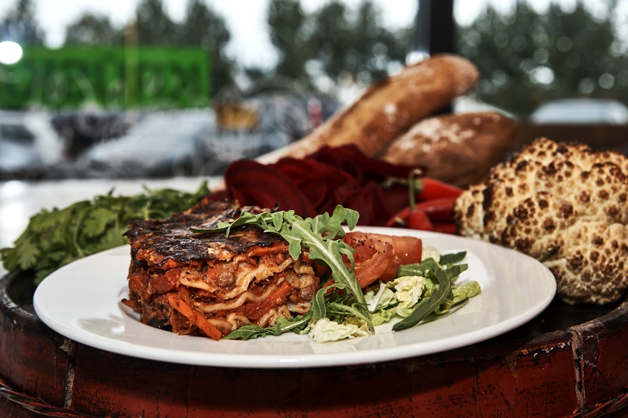 Vegetable lasagna at Krúska restaurant