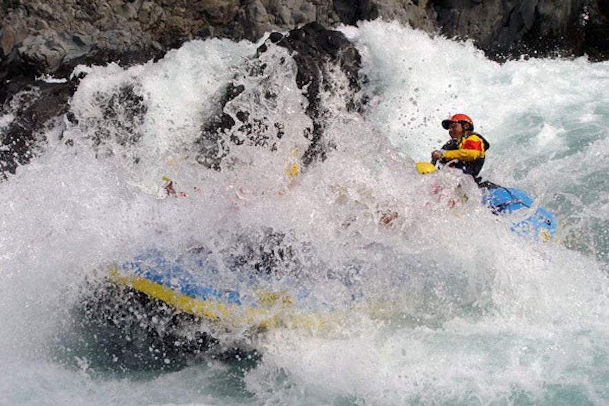 Extreme river rafting in Iceland