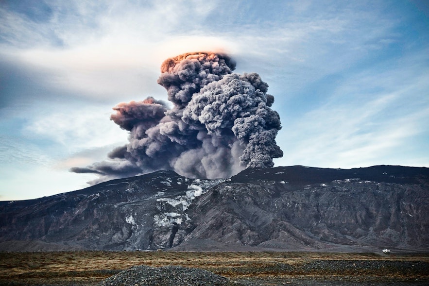 Eyjafjallajokull volcano eruption in Iceland in 2010
