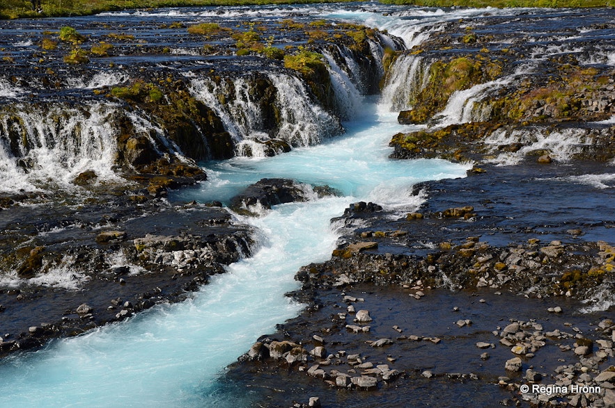 The beautiful Brúarfoss Waterfall - is this the bluest River in Iceland