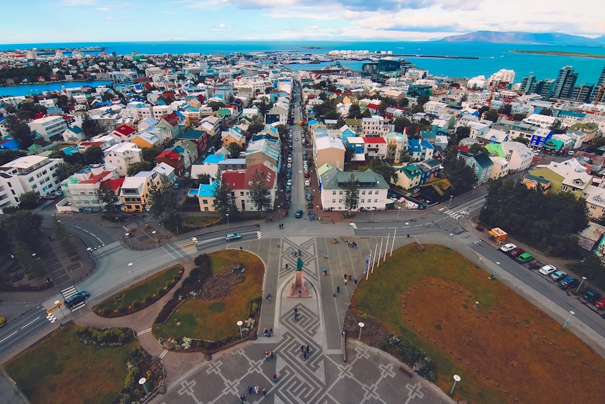 A view of downtown Reykjavik from Hallgrimskirkja Church.