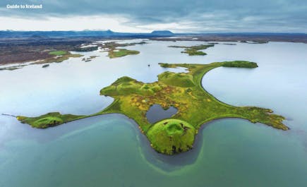 Lake Myvatn features otherworldly pseudo-craters.