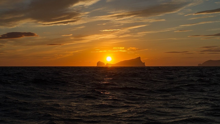 The Westman Islands are beautiful in the sunset