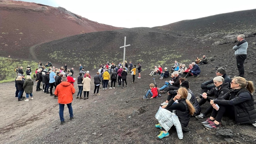 The Goslokahatid helps keep the stories of the Eldfell eruption alive and shares with the younger generations
