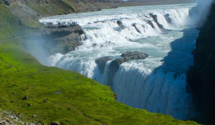 Experience the grandeur of gulfoss waterfall on our comfy SUV adventure.