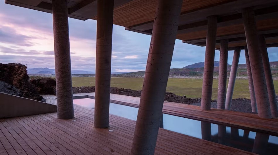 The ION Adventure Hotel offers stunning views from it's outdoor geothermal pool