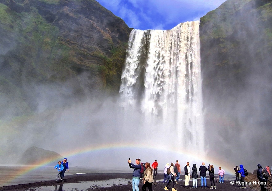 The spectacular Skógafoss Waterfall in South-Iceland and the Legend of the Treasure Chest