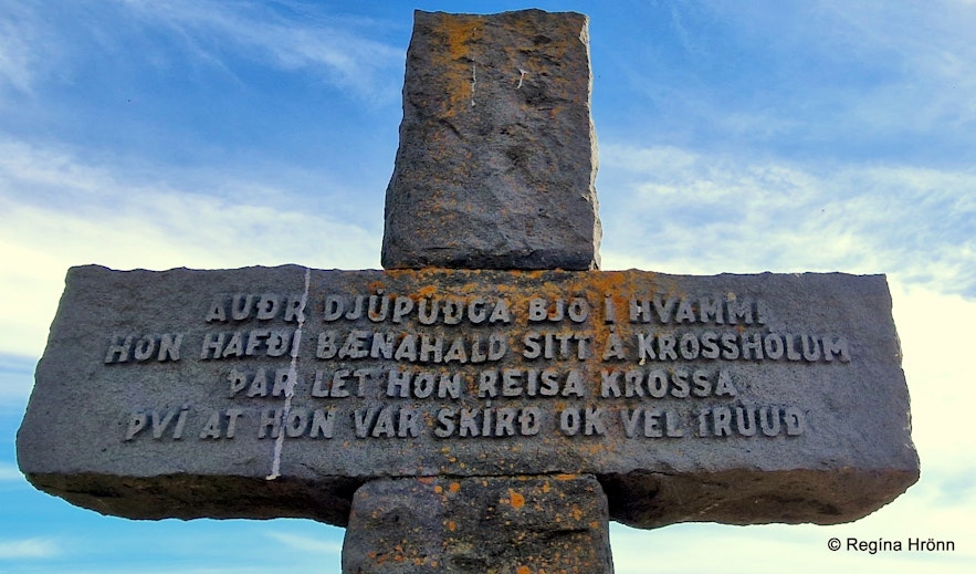 Krosshólaborg West-Iceland the stone cross
