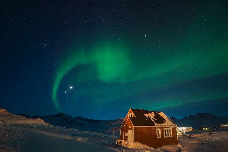 The northern lights in Greenland