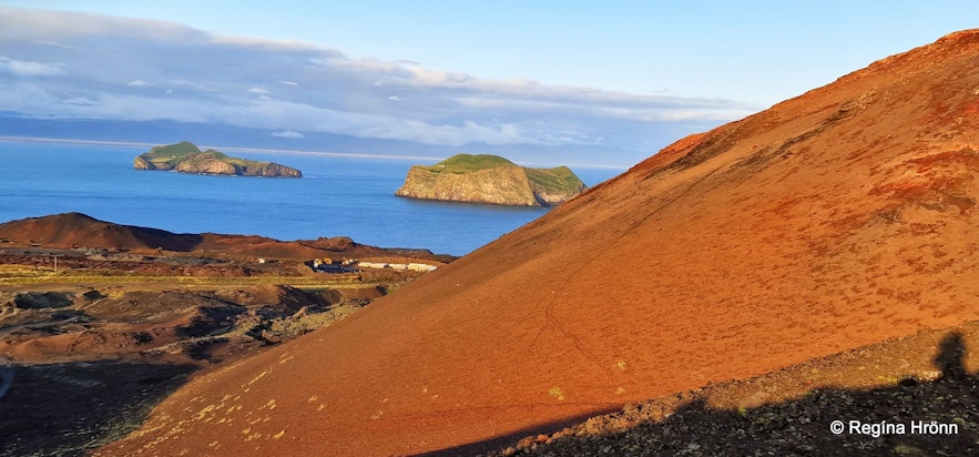 A breathtaking view from the Top of Mt. Eldfell Volcano in the Westman Islands