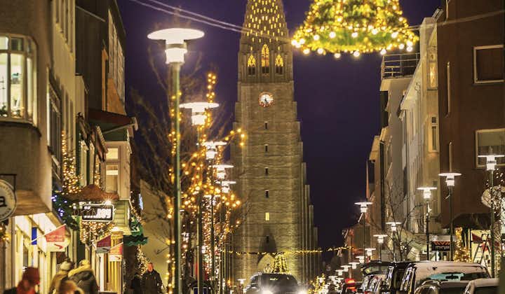 Feel the warmth of the Holidays as you stroll the festive streets of Reykjavik.