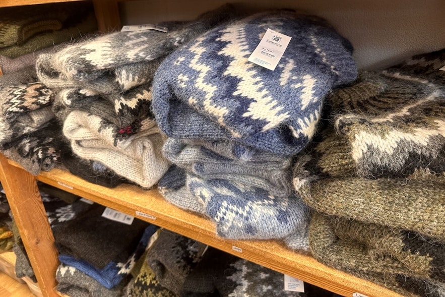 You can find many Lopapeysas at the Handknitting Association of Iceland