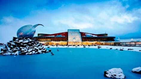 Keflavik International Airport welcome travelers to Iceland.