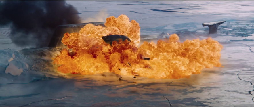 ระเบิดที่มนุษย์สร้างขึ้นครั้งใหญ่ที่สุดในไอซ์แลนด์สำหรับภาพยนตร์เรื่อง Fate of the Furious
