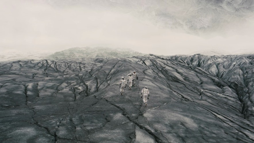 Svinafellsjokull glacier represent the ice planet visited in the movie Interstellar, filmed in Iceland