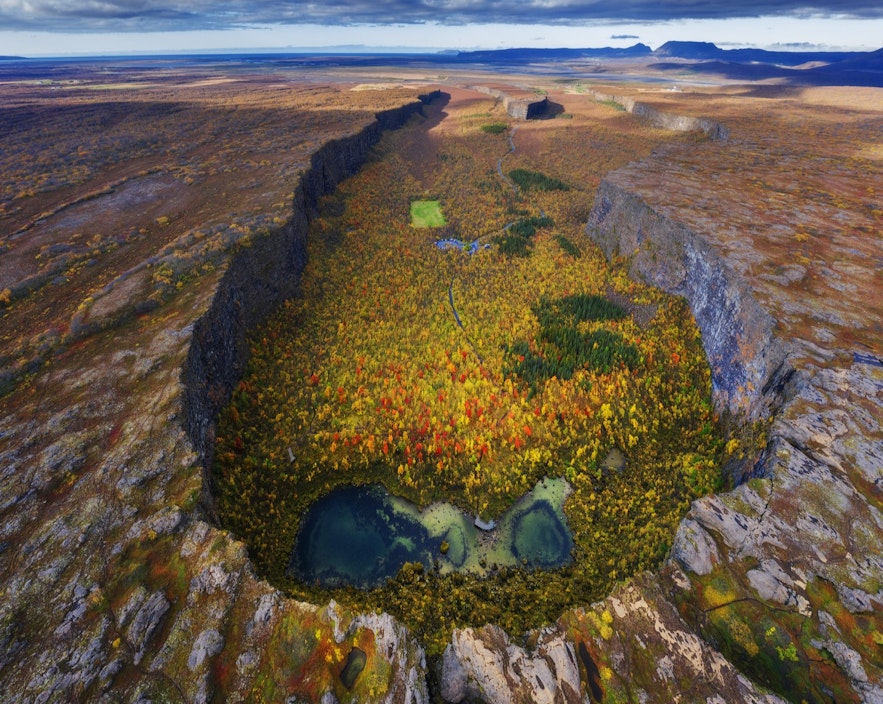 Hike along the edge of Asbyrgi in Iceland