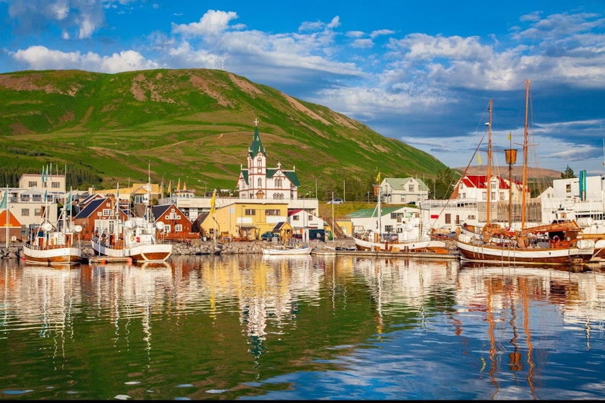 Husavik is one of the best places for whale watching in Iceland