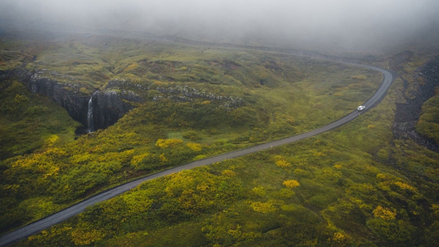 Icelandic roads can be very beautiful