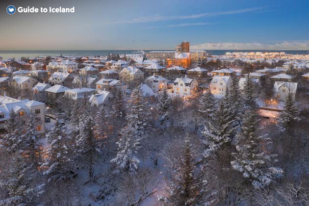 Reykjavik transforms into a snowy wonderland in winter.