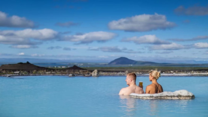 You can unwind in luxury at the Myvatn nature baths in North Iceland