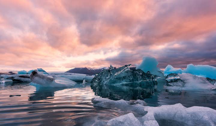 Nature's art gallery: Jokulsarlon glacier lagoon in all its frozen splendor.