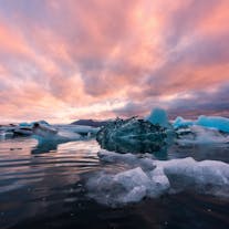 Nature's art gallery: Jokulsarlon glacier lagoon in all its frozen splendor.