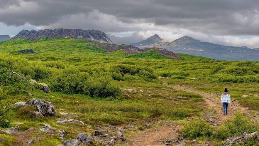 The beautiful hike to the Eldborg crater on the Snaefellsnes peninsula