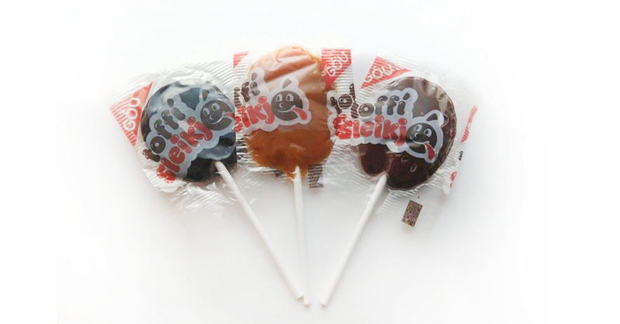 Toffi lolly comes in caramel, chocolate caramel and licorice caramel.