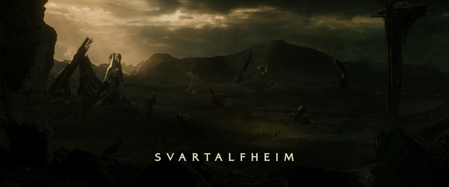다크 엘프의 고향인 스바르탈프하임을 묘사하기 위해 아이슬란드의 스케이다라르산두르에서 촬영했습니다.