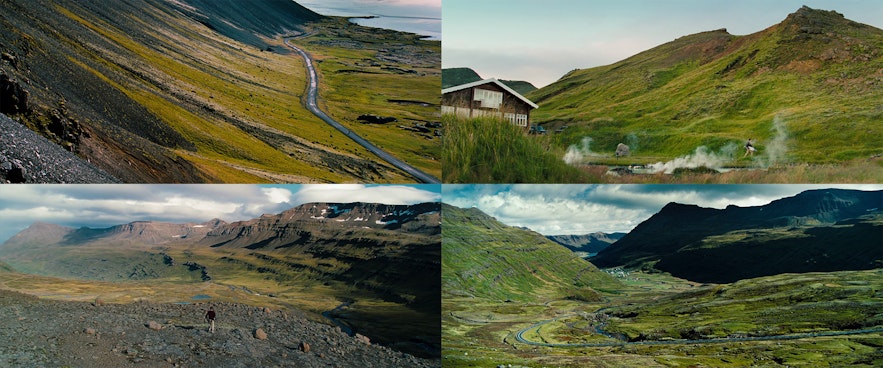 4 Aufnahmen aus Island in dem Film Das erstaunliche Leben des Walter Mitty