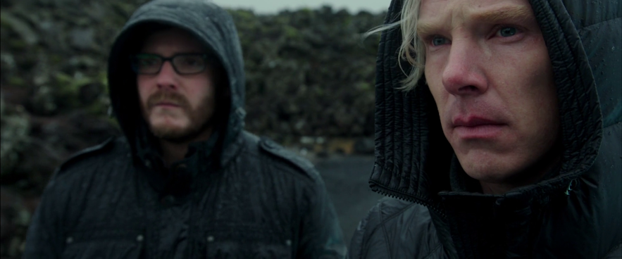 아이슬란드에서 부분적으로 촬영한 영화 '제5계급'의 베네딕트 컴버배치와 다니엘 브륄