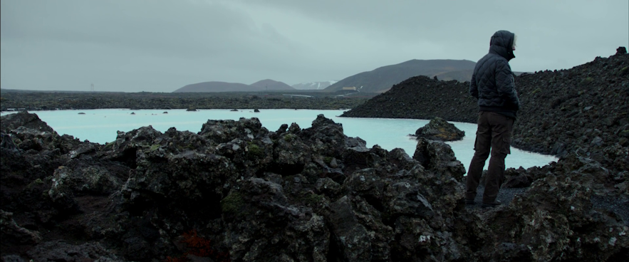 Benedict Cumberbatch at the Blue Lagoon, Iceland, in the movie The Fifth Estate