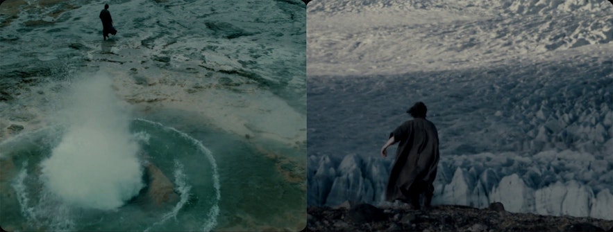 The climax sequences at the end of the movie Faust, shot in Iceland