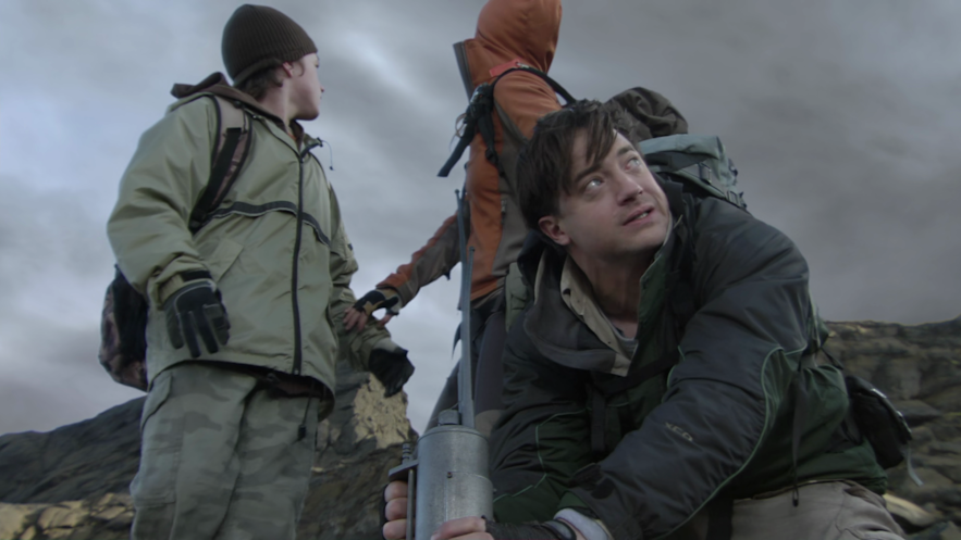 아이슬란드에서 촬영한 영화 '잃어버린 지구 속으로'의 브렌든 프레이저