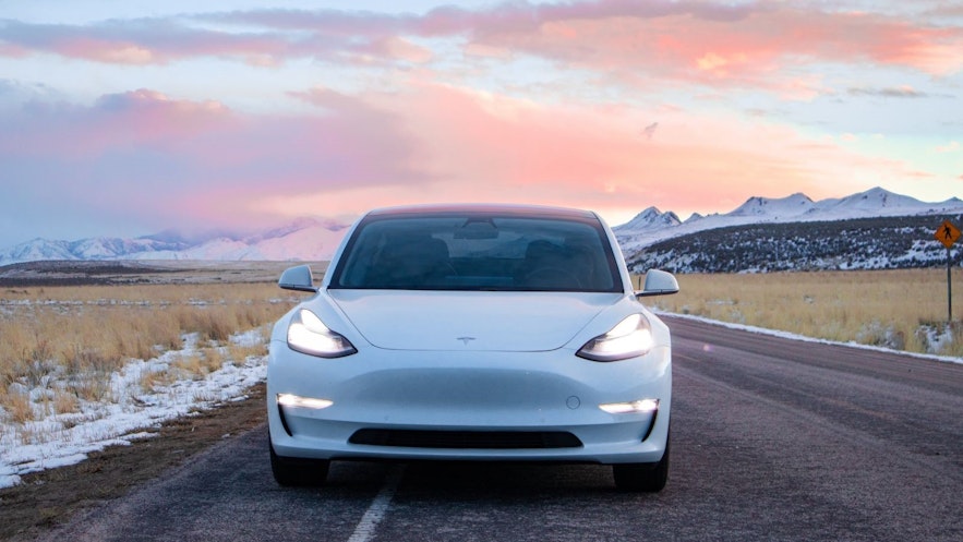 You can travel around Iceland in a electric car, like a Testa Model 3, with planning