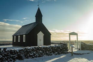 The contrast of the black Budir church on the Snaefellsnes Peninsula against its natural surroundings makes it an excellent photography subject.
