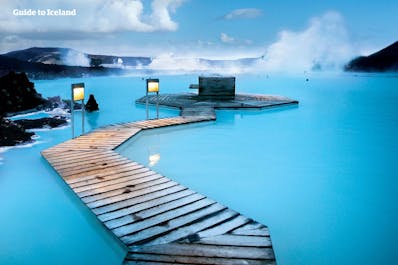 Visit the Blue Lagoon for the most relaxing geothermal bath in Iceland.