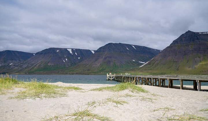 Holt Beach is a picturesque Westfjords location for a wakeboarding or waterskiing adventure.