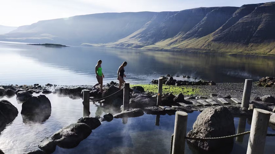 Hvammsvik Hot Springs has stunning views