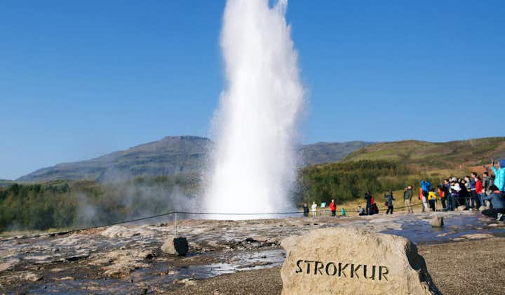 Strokkur is the most active geyser in the Golden Circle of Iceland.