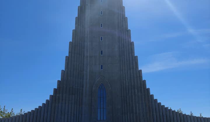 The tower of the Hallgrimskirkja church in Reykjavik.