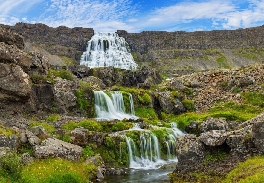 Dynjandi waterfall is sometimes called the Jewel of the Westfjords