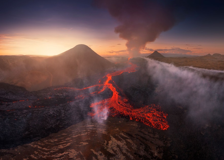 2023年，利特里-赫鲁图尔火山（Litli-Hrutur）爆发