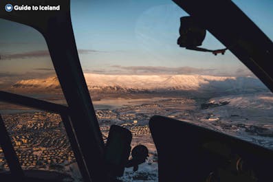 Take an optional helicopter tour in Reykjavik to see the best perspective of West Iceland.